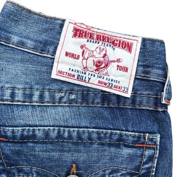 True Religion Jeans Size 33 BILLY Blue - Picture 10 of 11
